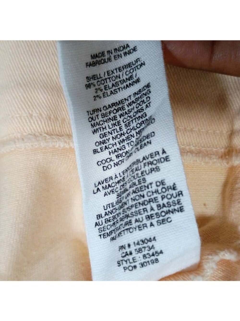 Avec Les Filles Light Peach Denim Jacket Size 10 Cropped Fit - Picture 6 of 13